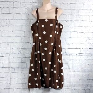 🔵BOGO FREE🔵 Jessica Howard Sundress Polka Dot Brown Sz 16